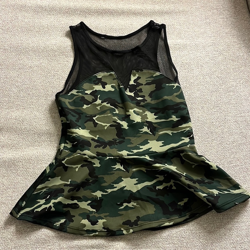 Camo peplum top